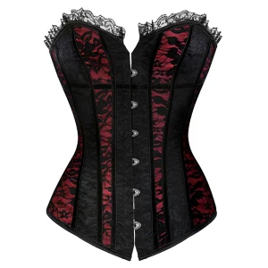 corset en dentelle bustier rouge