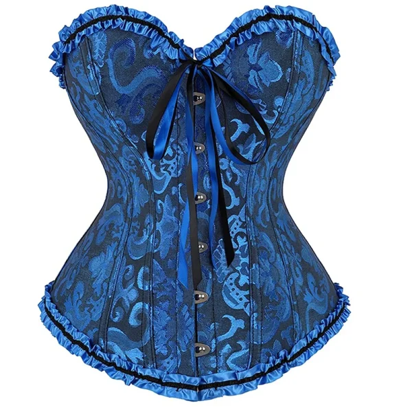 corset lingerie bleu noir