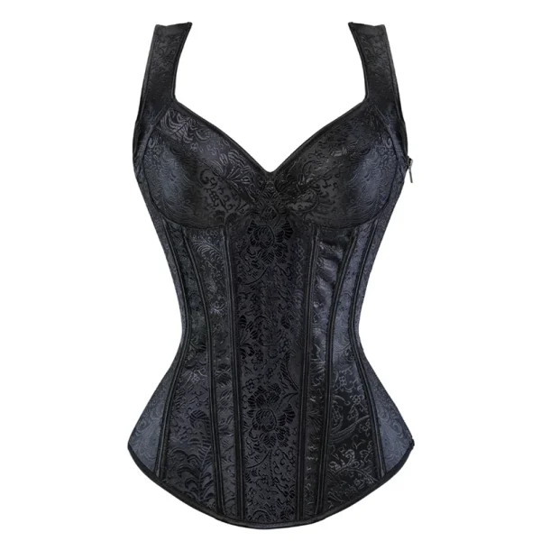 bustier corset noir fleuri