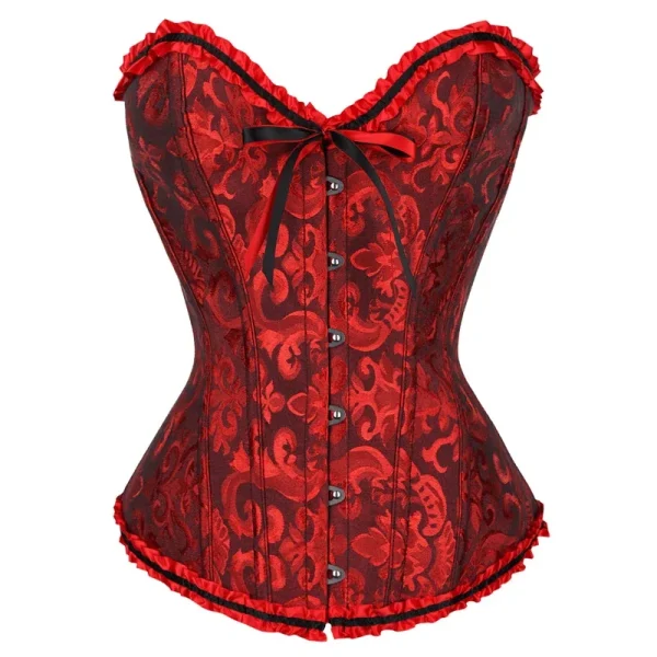 corset rouge noir élégant