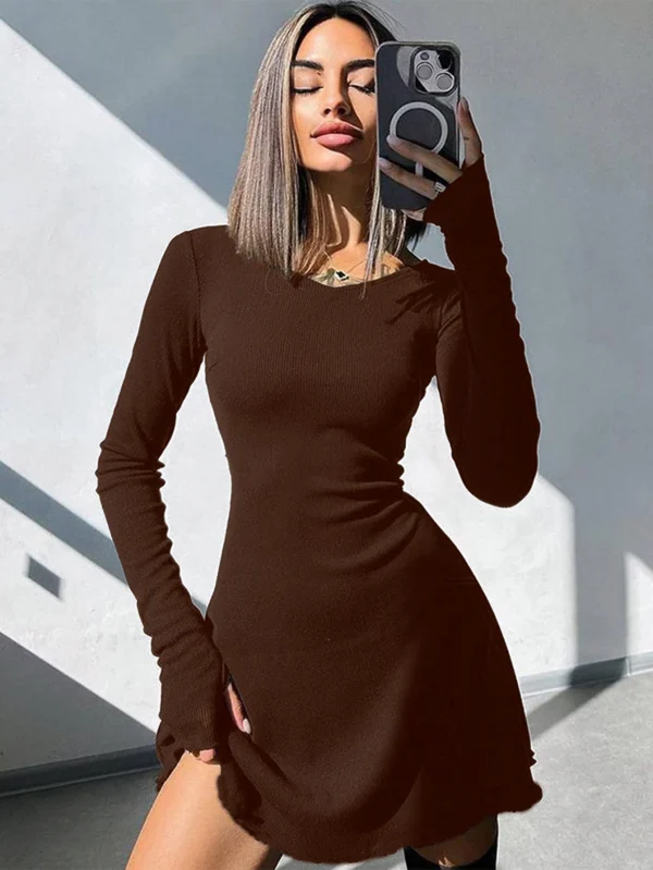 robe corset marron élégante