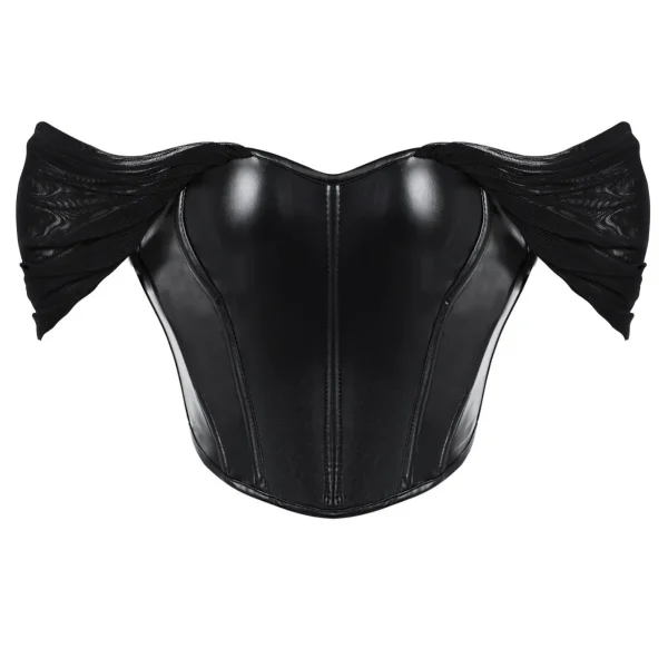 haut corset cuir épaule