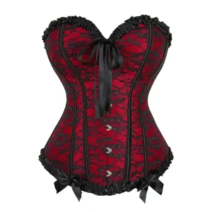 bustier corset rouge noir