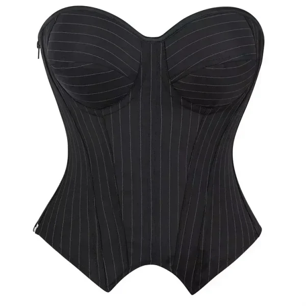 corset bustier rayures noires