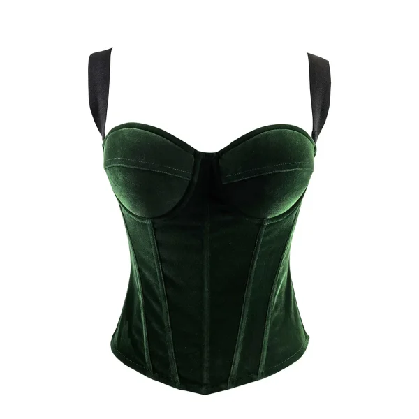 corset top velours vert