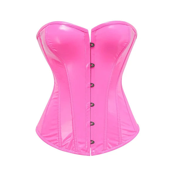 corset rose en cuir élégant
