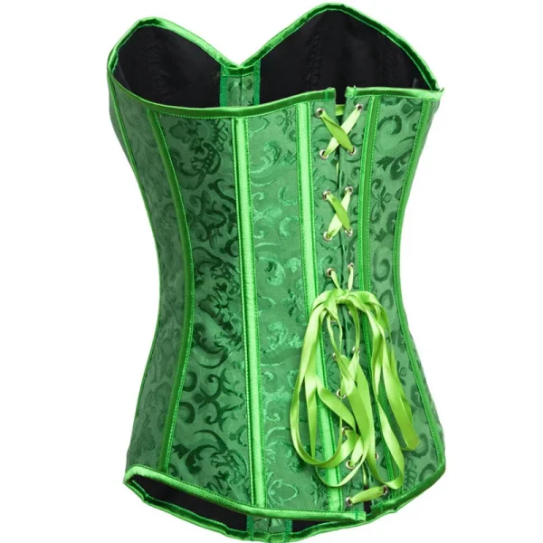 Corset vert clair fleur