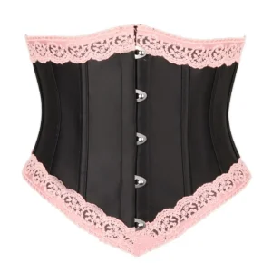 corset lingerie noir rose