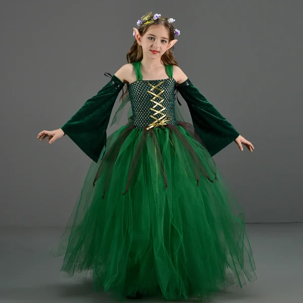 corset vert robe elfe