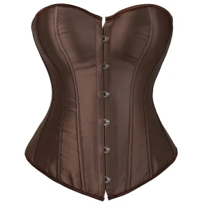 corset marron en satin