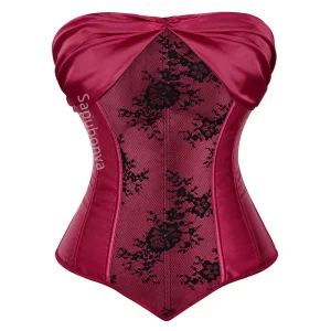corset top floral rouge vin
