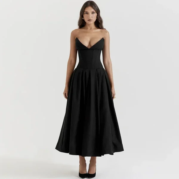 robe corset sans bretelles élégante