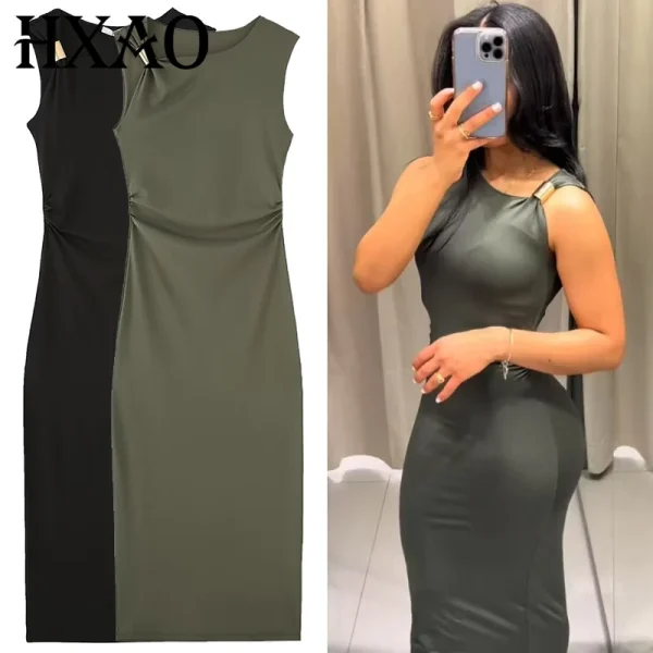 robe corset verte élégante
