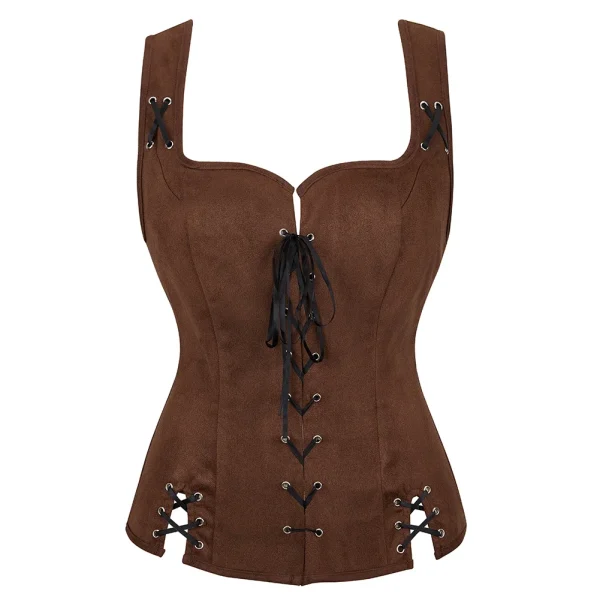 corset chemisier marron